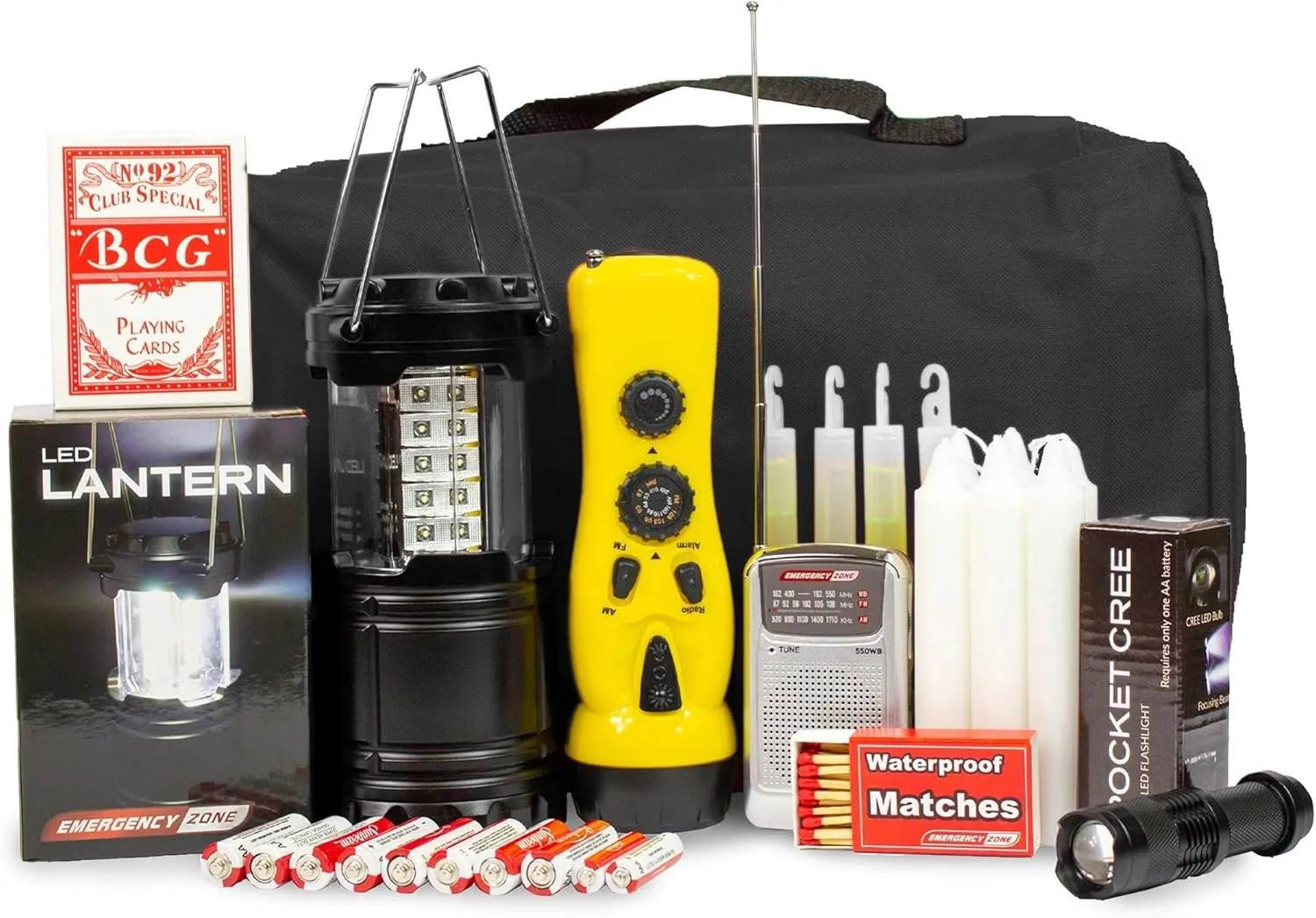 Emergency Zone Power Outage Emergency Kit - Items to Provide Light in Durable Nylon Pouch