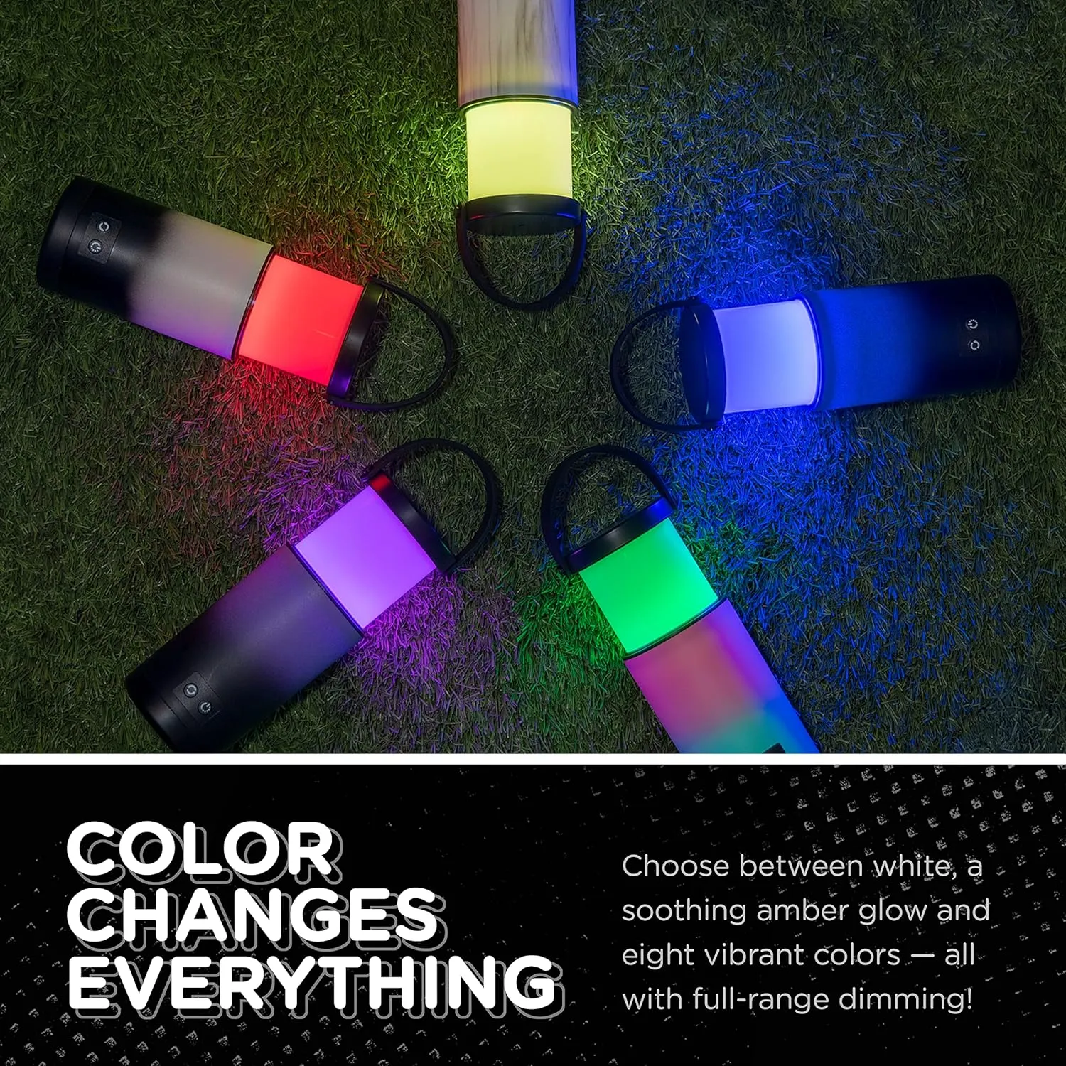 Enbrighten Mini Lantern, Rechargeable Lantern, Color Changing, LED Lamp for Bedroom, 400 Lumens, 180 Hour Runtime, Night Light, 4 Lighting Modes, Perfect for Camping, Bedroom, and More, 61744