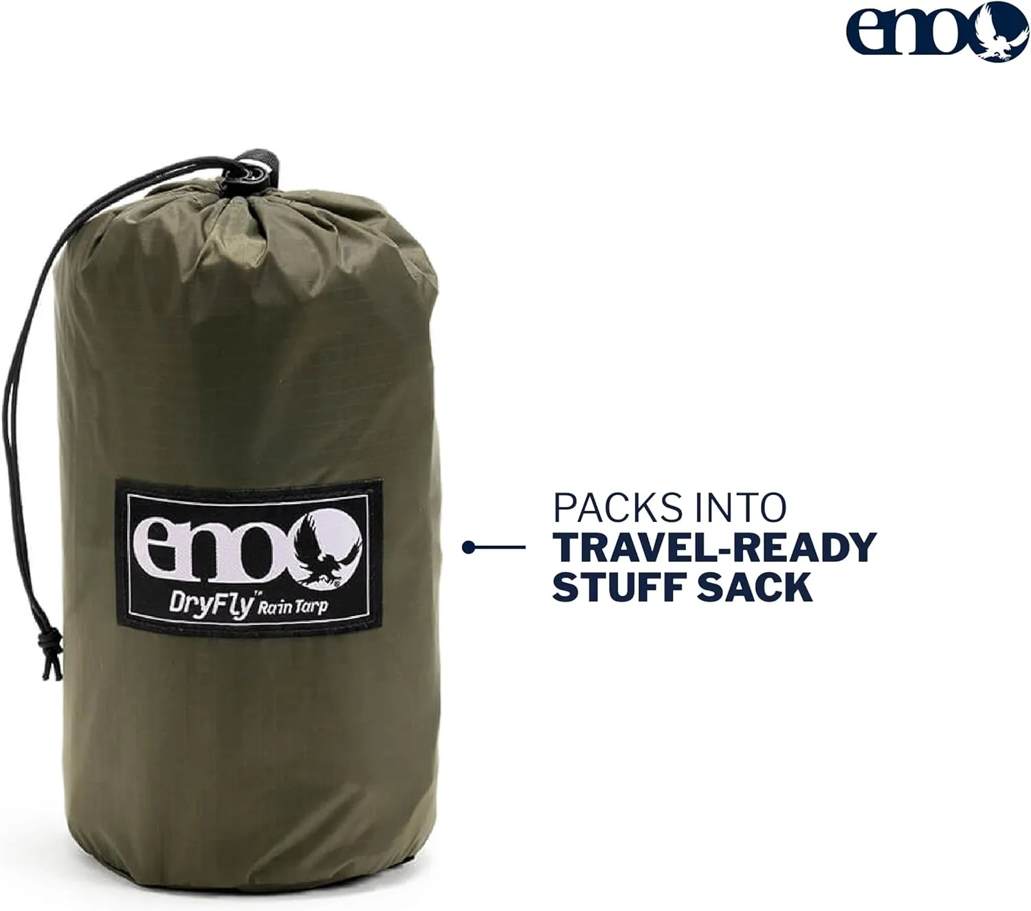 ENO, DryFly Rain Tarp - Heavy-Duty Waterproof Tarp - for Camping, Hiking, Backpacking, Travel, a Festival, or The Beach