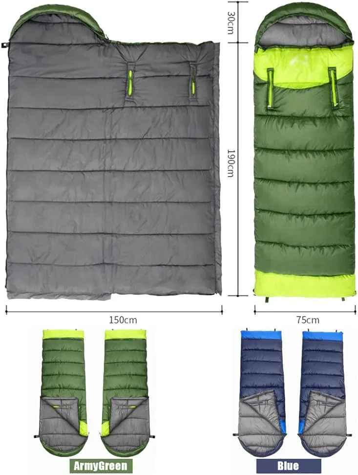 Envelope Sleeping Bag, Warm Waterproof Lightweight Camping Sleeping Bag,190cm75cm,Can Be Spliced Double Sleeping Bag, Sleeping Bags for Adults and Children Camping