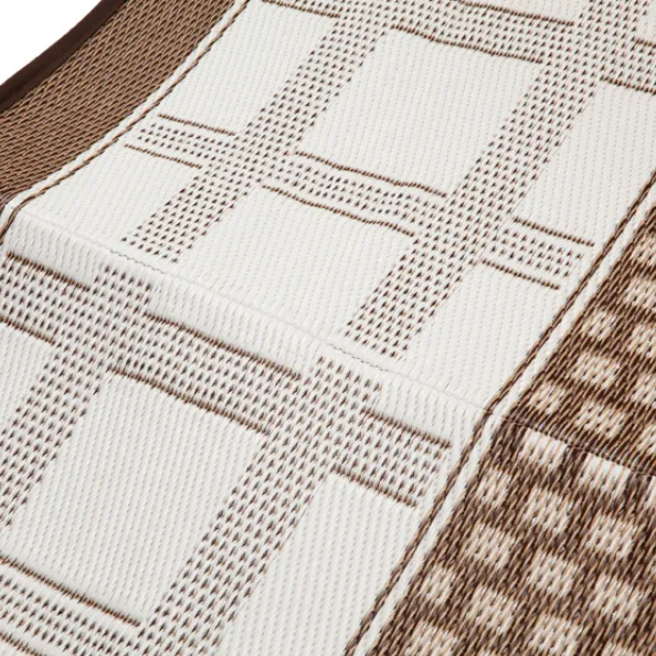 Europa Chestnut Brown And White Foldable Outdoor Carpet for Camping - 270x270 Cm