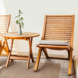 Europa Chestnut Brown And White Foldable Outdoor Carpet for Camping - 270x270 Cm