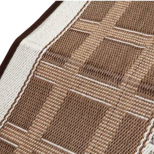 Europa Chestnut Brown And White Foldable Outdoor Carpet for Camping - 270x270 Cm