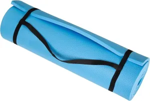 Extra-Thick Yoga Mat - Durable Comfort Non-Slip Foam Workout Mat for Fitness, Pilates, and Floor Exercises with Carrying Strap by Wakeman