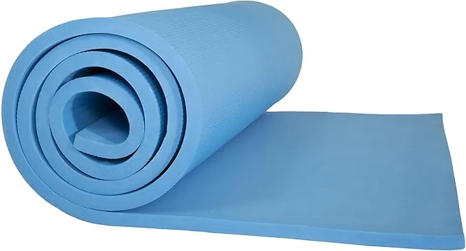 Extra-Thick Yoga Mat - Durable Comfort Non-Slip Foam Workout Mat for Fitness, Pilates, and Floor Exercises with Carrying Strap by Wakeman