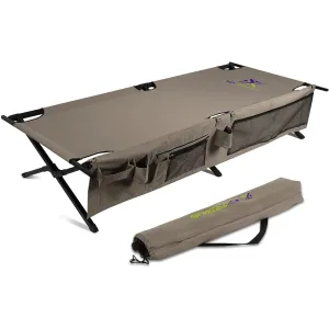 Extremus Komfort Folding Camp Cot – 300 lbs Capacity, Durable Steel Frame & 300D Polyester Surface