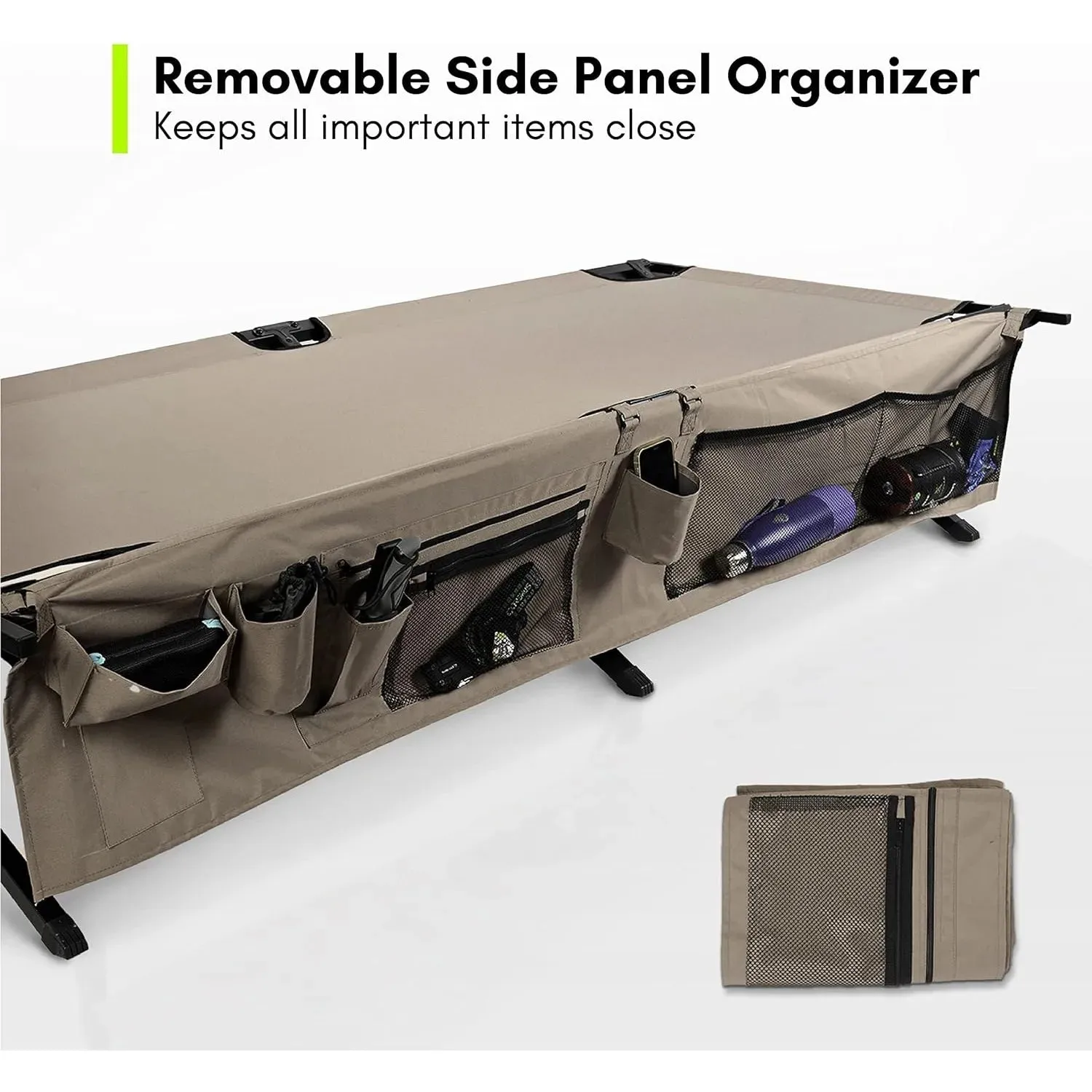 Extremus Komfort Folding Camp Cot – 300 lbs Capacity, Durable Steel Frame & 300D Polyester Surface