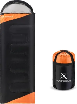 Extremus Rectangular Camping Sleeping Bag, 3-Season Comfort, Single/Double Backpacking Sleeping Bags for Adults, Lightweight, water repellency,Camping Gear, Stuff Sack With Compression Straps Included