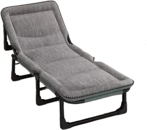 EYPKPL cots for Sleeping Camping Cot 4-Level Adjustment of Backrest Cots for Camping with Mattresses Sleeping Cots for Adults Load 200kg Lounge Chair Stretching Freely
