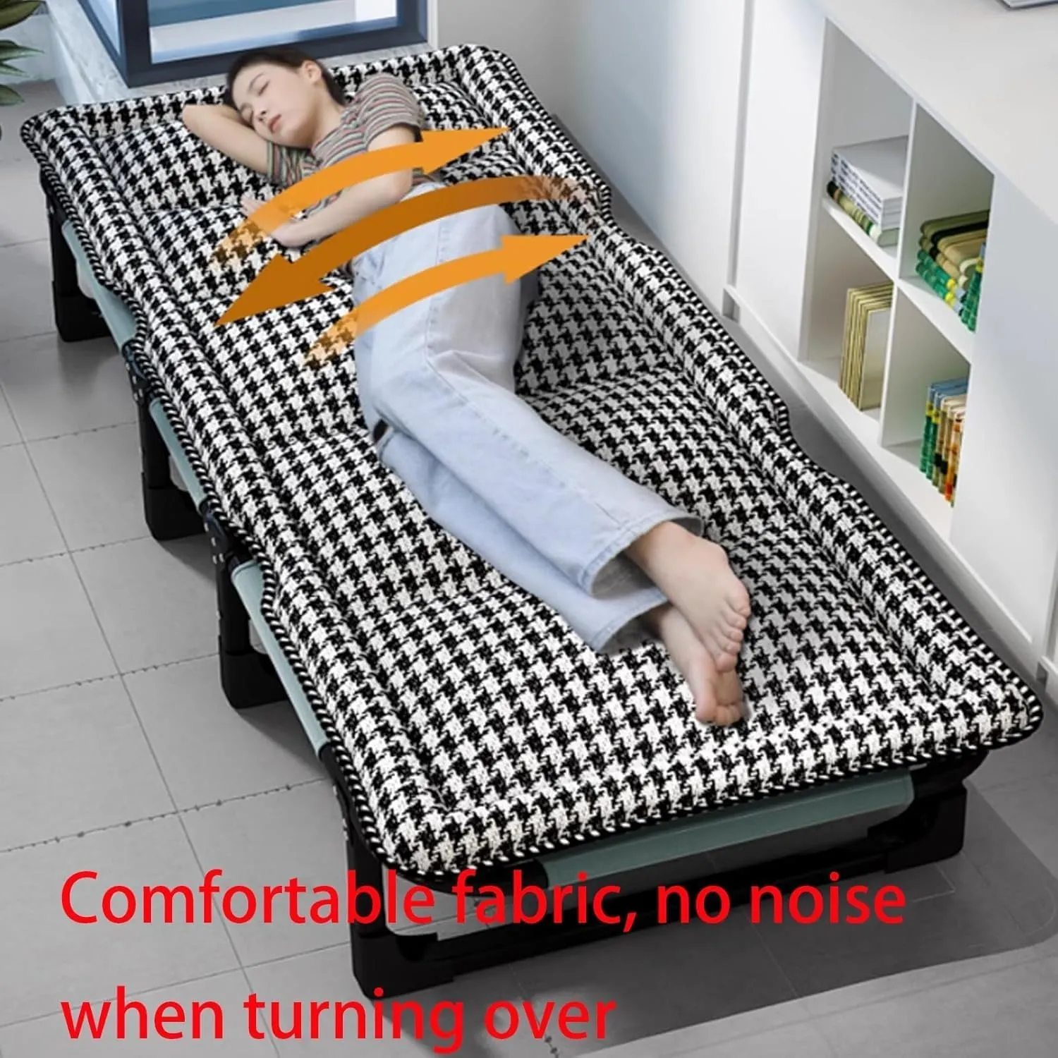 EYPKPL cots for Sleeping Camping Cot 4-Level Adjustment of Backrest Cots for Camping with Mattresses Sleeping Cots for Adults Load 200kg Lounge Chair Stretching Freely