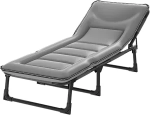 EYPKPL cots for Sleeping Portable Camping Cot 5-Position Adjustable Backrest Cots for Camping Load 440lb Camping Cots for Adults Portable Folding Bed Stretching Freely