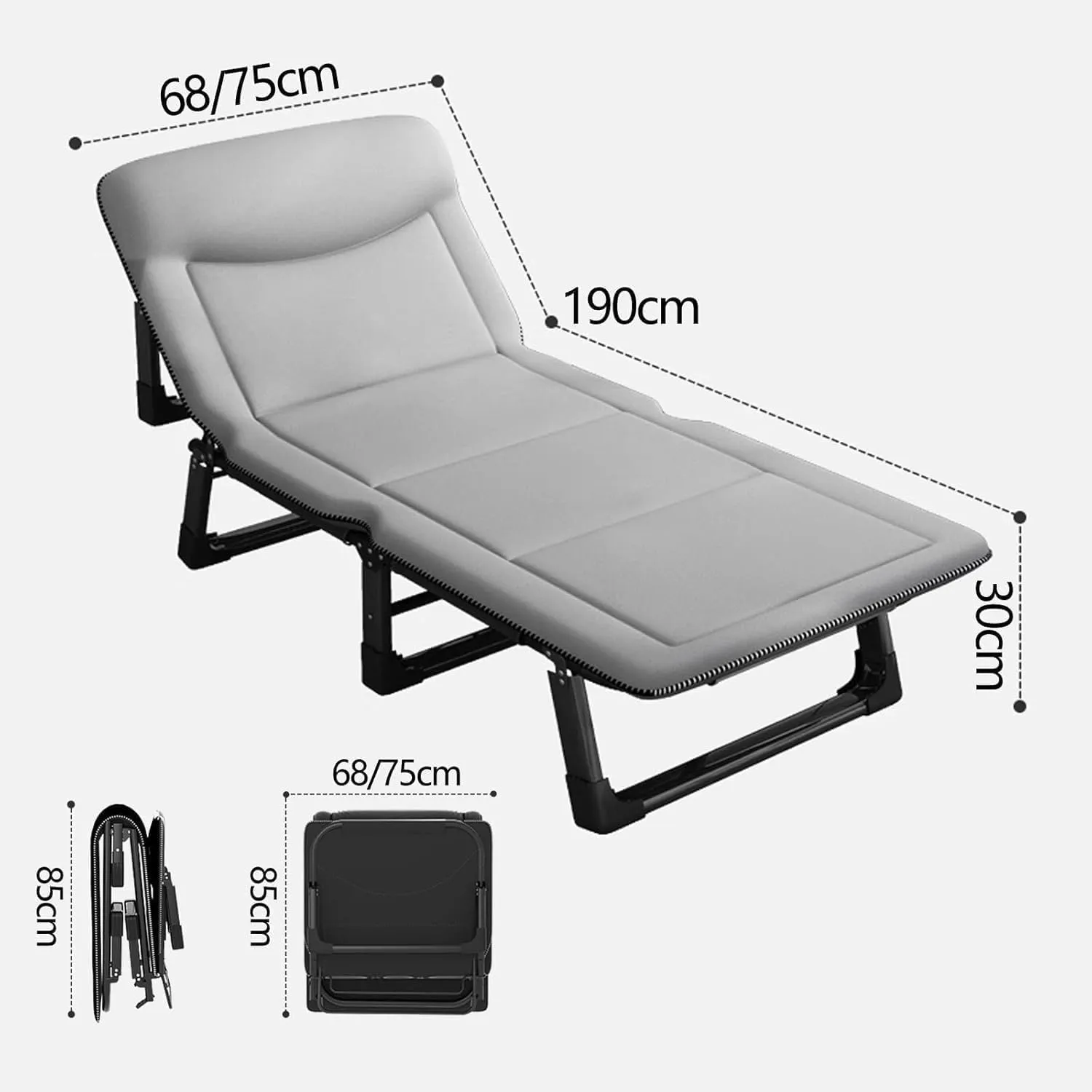 EYPKPL cots for Sleeping Portable Camping Cots 4 Position Adjustable Foldable Camping Cot W/Mattress and Pillow Camping Cots for Adults Lounge Chair Stretching Freely