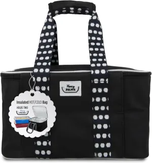 Fancy Panz Insulated Carrier, Casserole Carrier Bag for Hot or Cold Food, Casserole Tray Insulated Bag, Holds 2, Black