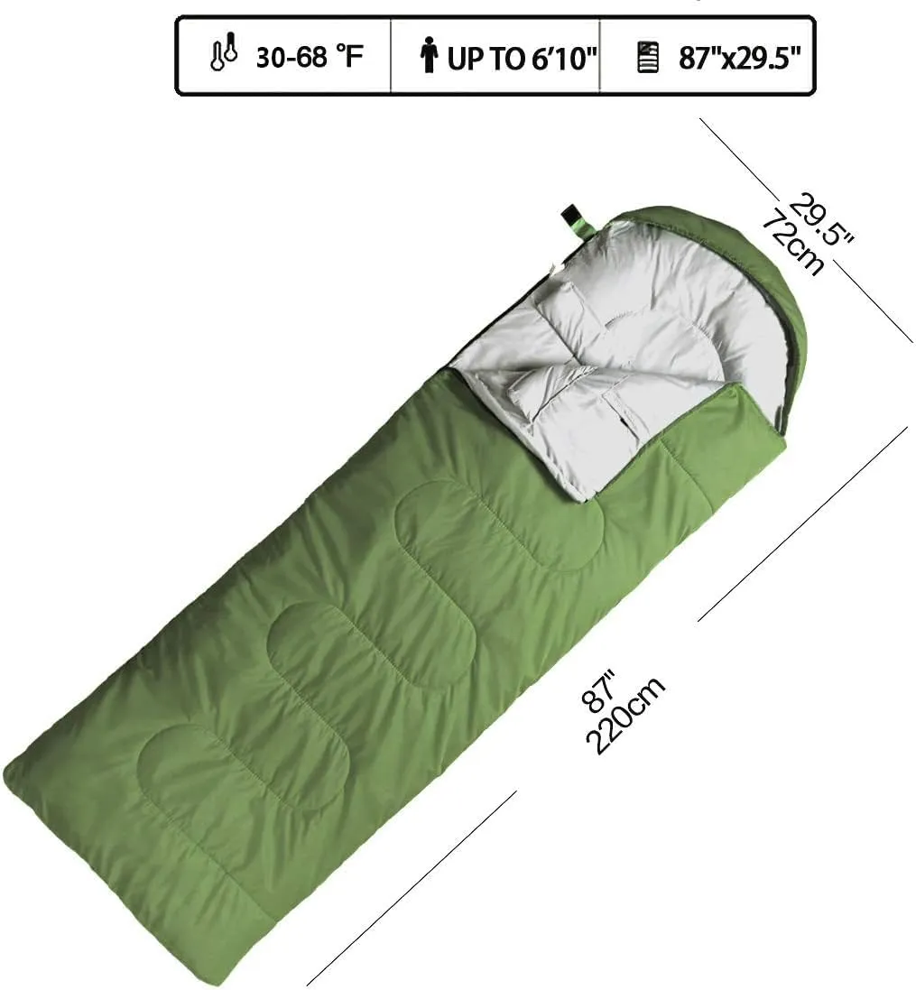FARLAND Sleeping Bags 30℉ for Adults Teens Kids with Compression Sack Portable and Lightweight for 3-4 Season Camping, Hiking,Waterproof, Backpacking and Outdoors