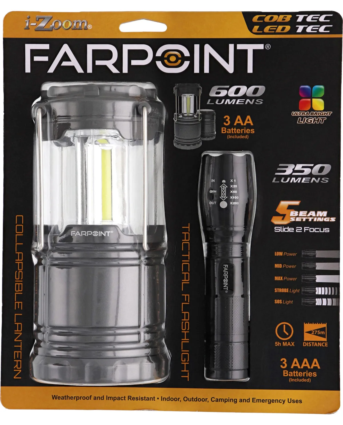 Farpoint Collapsible Lantern and Tactical Flashlight