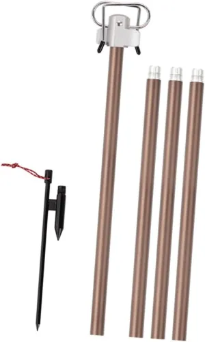 FAVOMOTO 1 Set Portable Camping Lantern Stand Foldable Light Rack with Double Hooks for Outdoor Lighting Hiking and