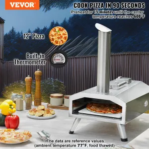 (FINAL PRICES ARE LOWER ON OUR SITE!) VEVOR 12" Outdoor Pizza Oven Portable Pellet/Gas Pizza Oven Foldable for Camping