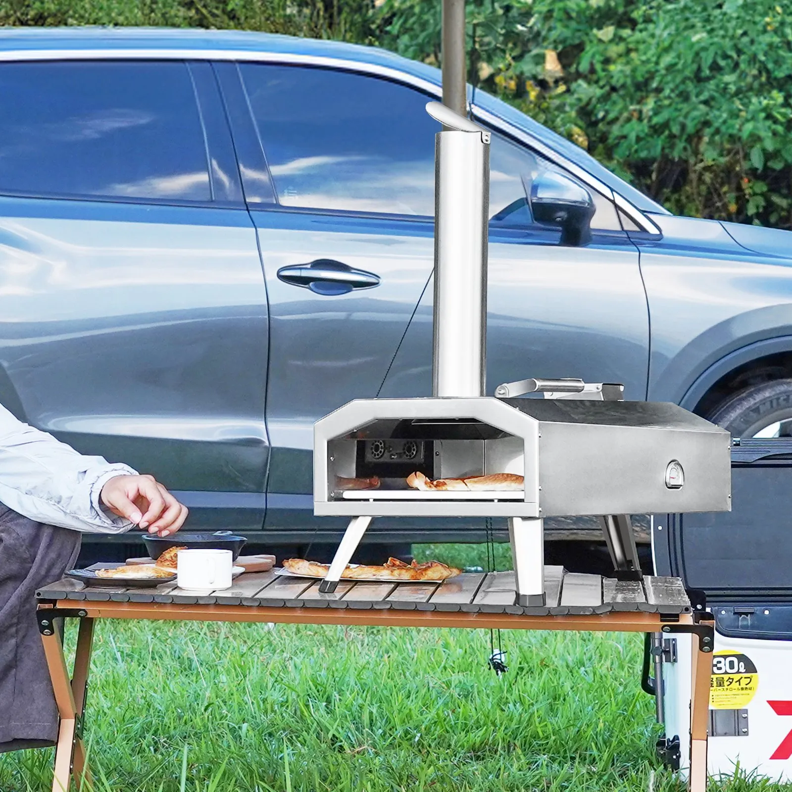 (FINAL PRICES ARE LOWER ON OUR SITE!) VEVOR 12" Outdoor Pizza Oven Portable Pellet/Gas Pizza Oven Foldable for Camping