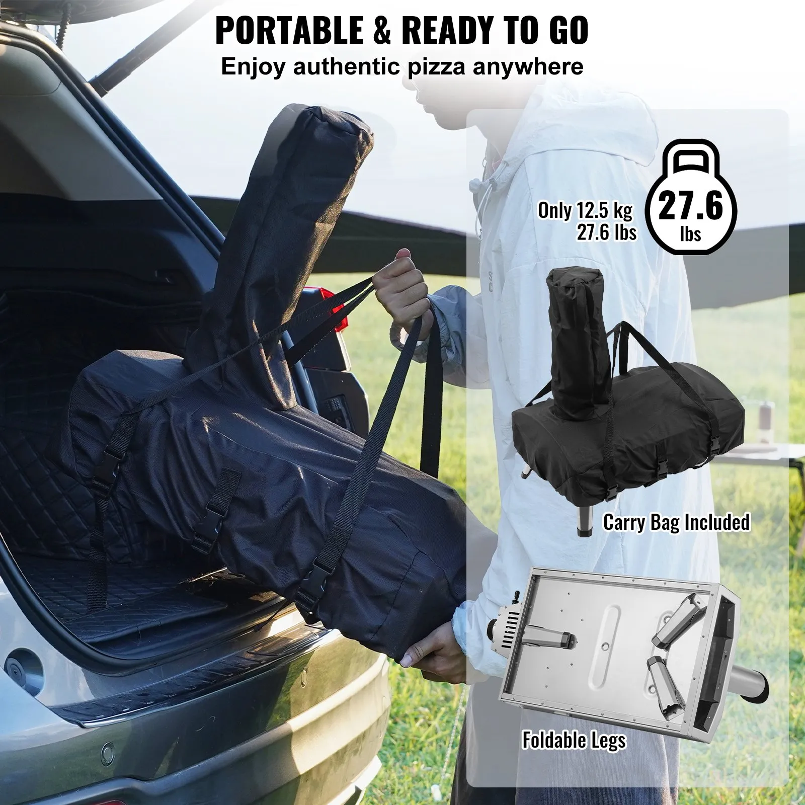 (FINAL PRICES ARE LOWER ON OUR SITE!) VEVOR 12" Outdoor Pizza Oven Portable Pellet/Gas Pizza Oven Foldable for Camping