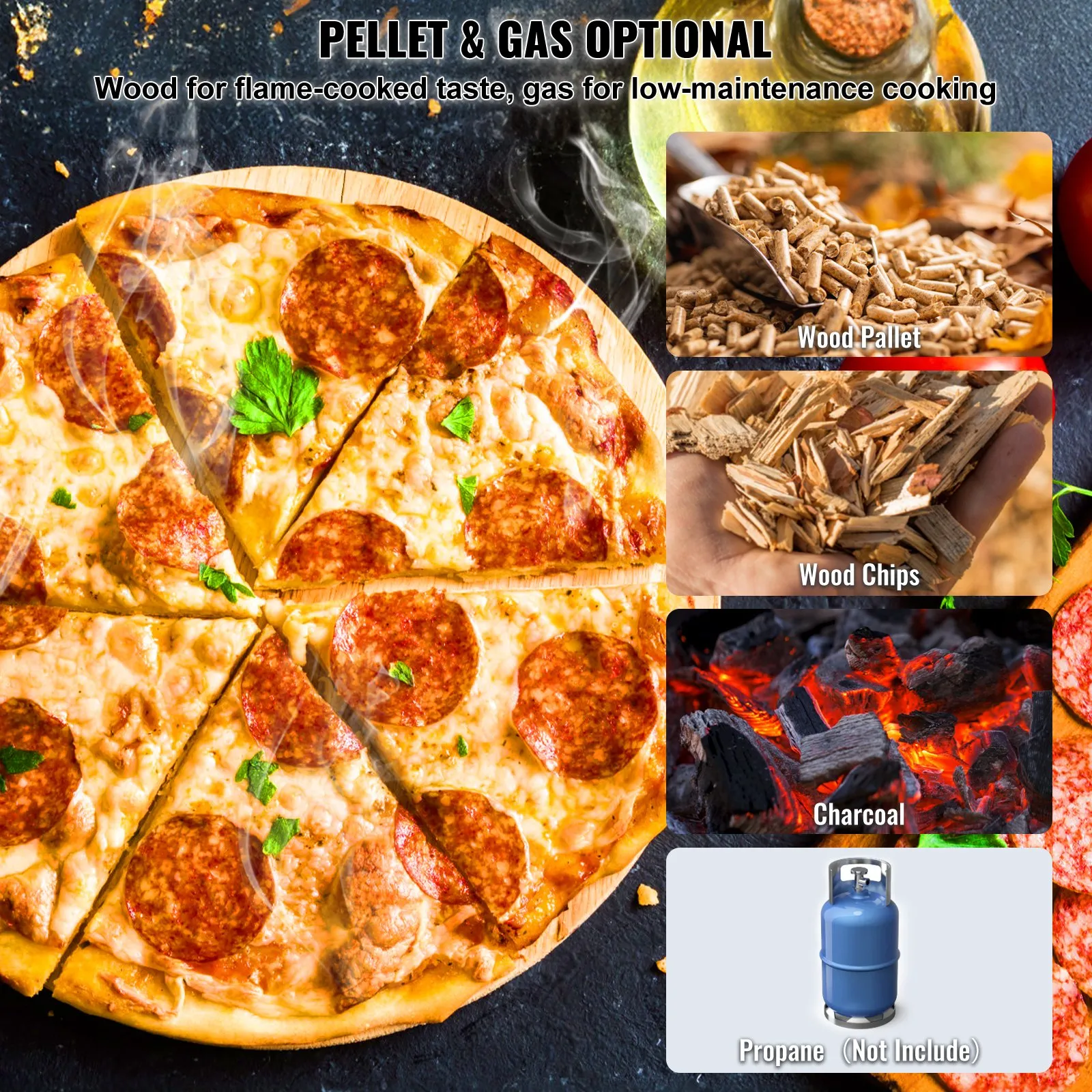 (FINAL PRICES ARE LOWER ON OUR SITE!) VEVOR 12" Outdoor Pizza Oven Portable Pellet/Gas Pizza Oven Foldable for Camping