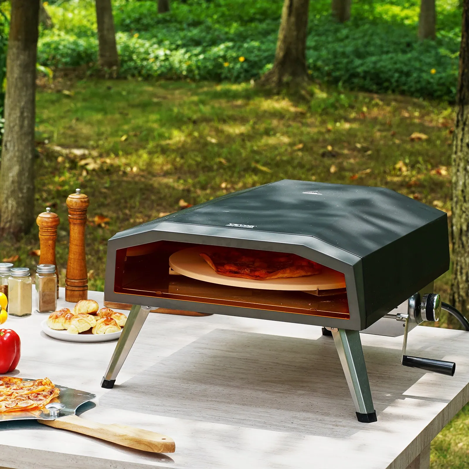 (FINAL PRICES ARE LOWER ON OUR SITE!) VEVOR 13" Outdoor Pizza Oven Portable Gas Oven Iron Spray Foldable for Camping