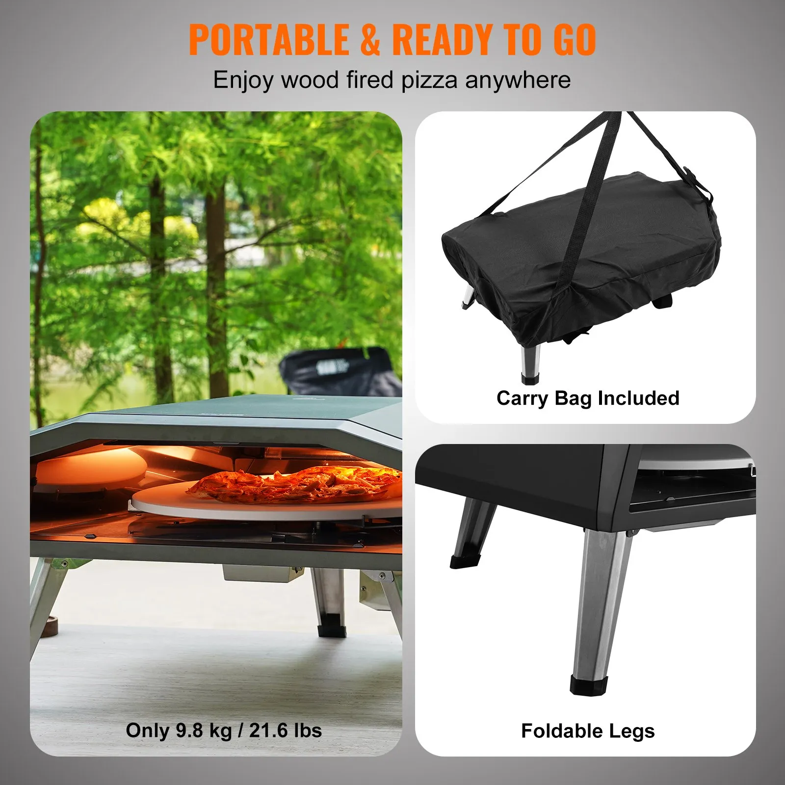 (FINAL PRICES ARE LOWER ON OUR SITE!) VEVOR 13" Outdoor Pizza Oven Portable Gas Oven Iron Spray Foldable for Camping