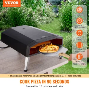 (FINAL PRICES ARE LOWER ON OUR SITE!) VEVOR 13" Outdoor Pizza Oven Portable Gas Oven Iron Spray Foldable for Camping