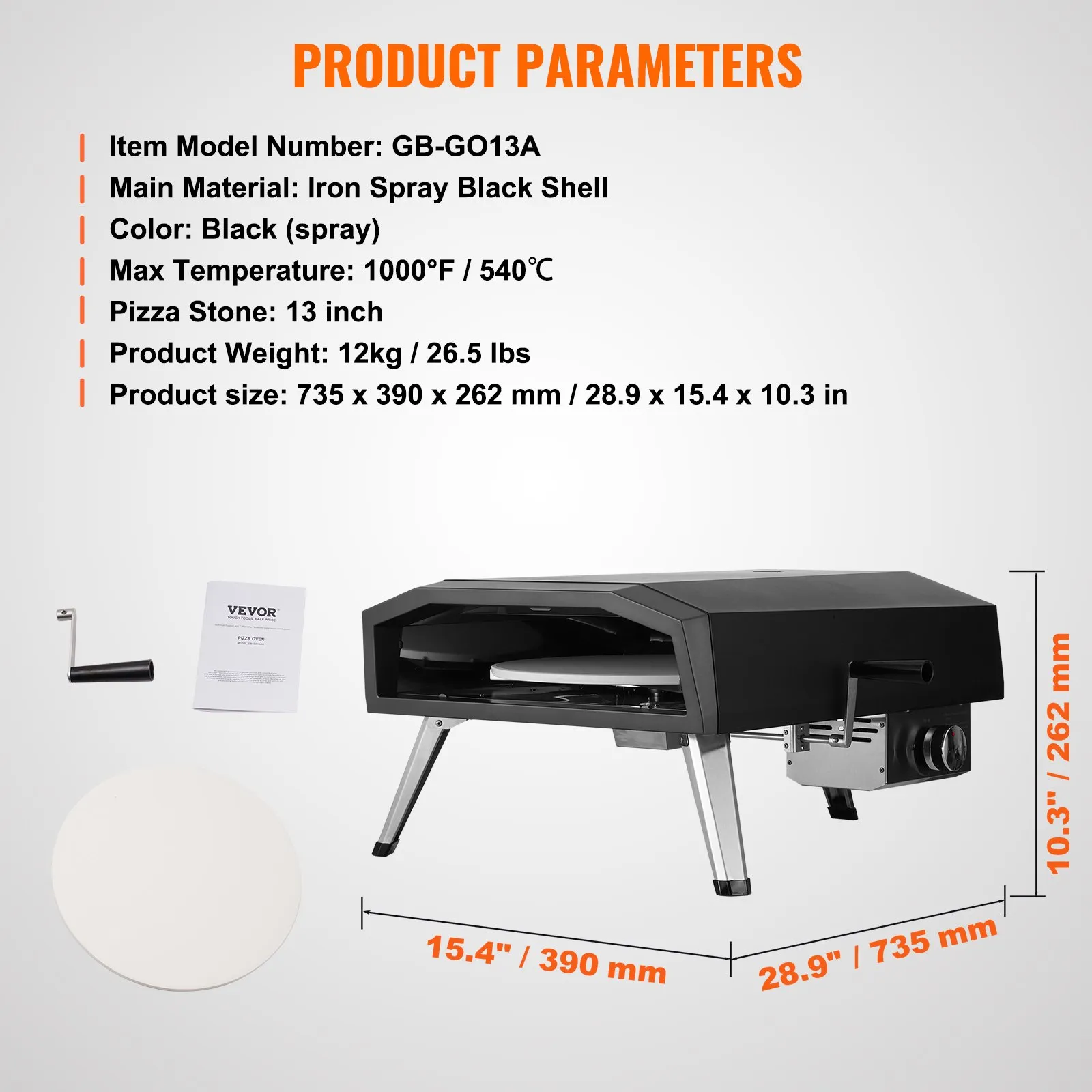 (FINAL PRICES ARE LOWER ON OUR SITE!) VEVOR 13" Outdoor Pizza Oven Portable Gas Oven Iron Spray Foldable for Camping
