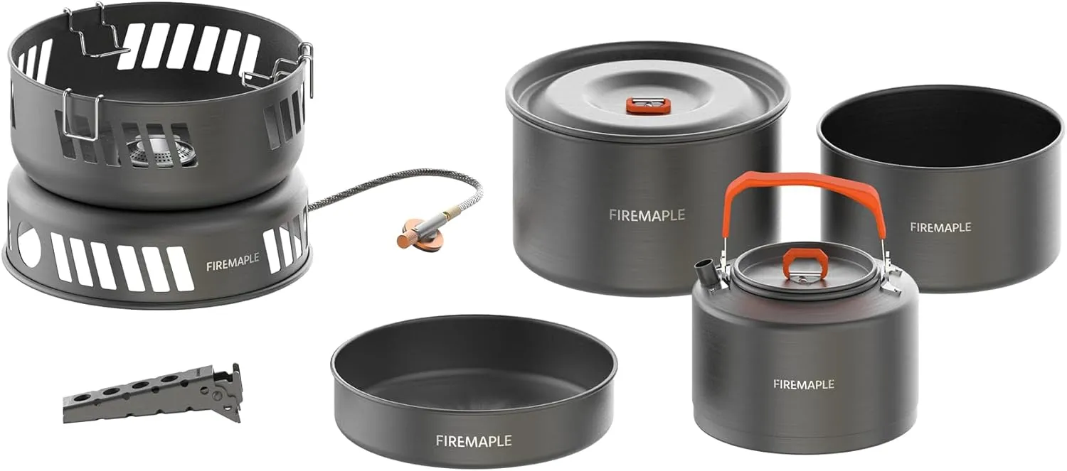Fire Maple Versatile Outdoor Cooking Set w/Alcohol Stove Aluminum, Compact & Durable Camping Cookware Kit