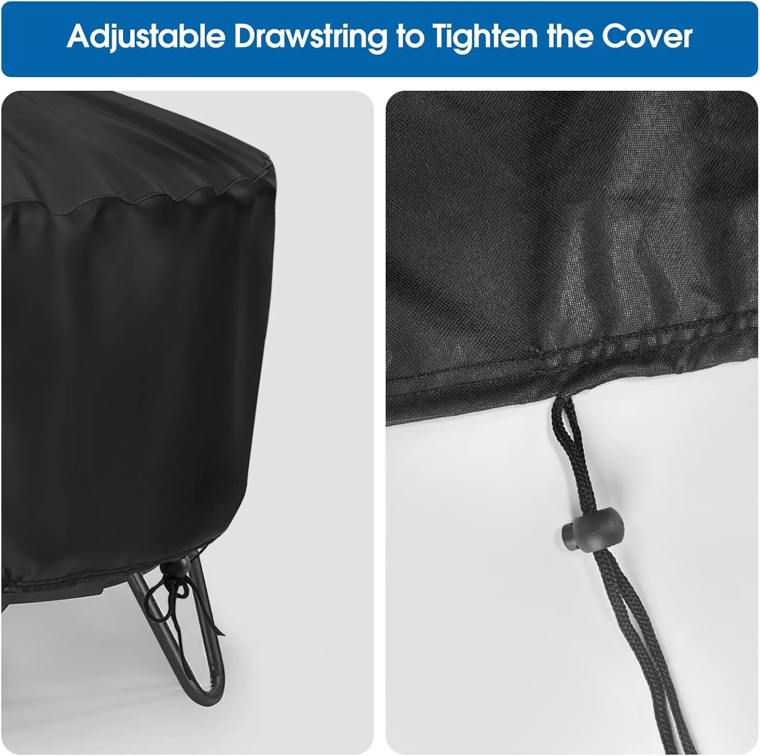 Fire Pit Cover Round 27 inch, Portable Outdoor Fire Pits Cover, Wood Burning Fireplace Cover, Low Smoke Stove Cover 600D- 27"Dia x 20"H
