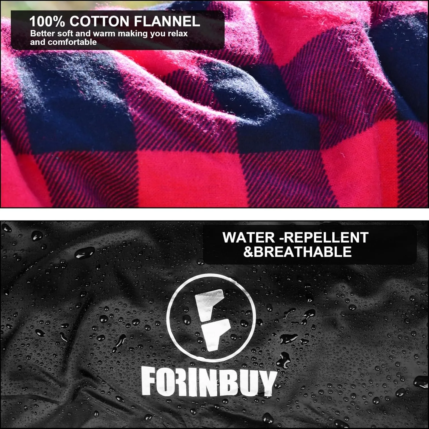 Flannel Sleeping Bag Cold Weather for Adults XL Camping Cotton Sleeping Bag 4 Season Big and Tall, Waterproof with Compression Sack