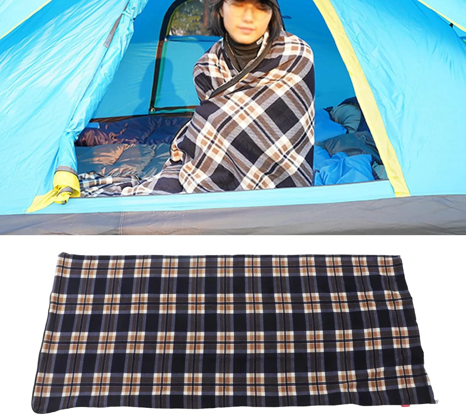 Fleece Camping Sleeping Bag Warm Skin Friendly Portable for Outdoor Hiking Climbing