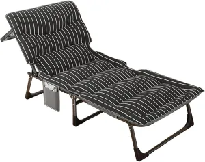 Foldable Bed Adjustable 4-Position Backrest Cots Folding Camping Cot for Camping,Pool,Beach,Patio Camping Bed Lounge Chair