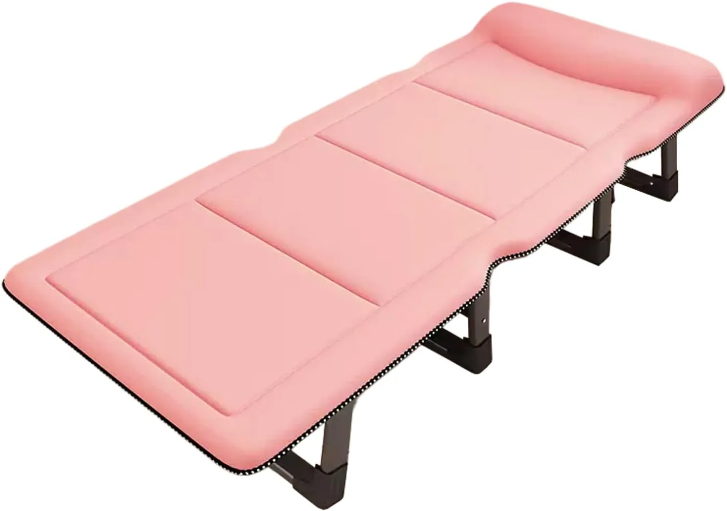 Foldable Bed with Mattress Queen Camping Cot 4 Positions Adjustable Reclining Folding Camping Cot Sleeping Bed Cots for Adults Outdoor Portable Chaise(Pinkss,190 * 75 * 30cm)