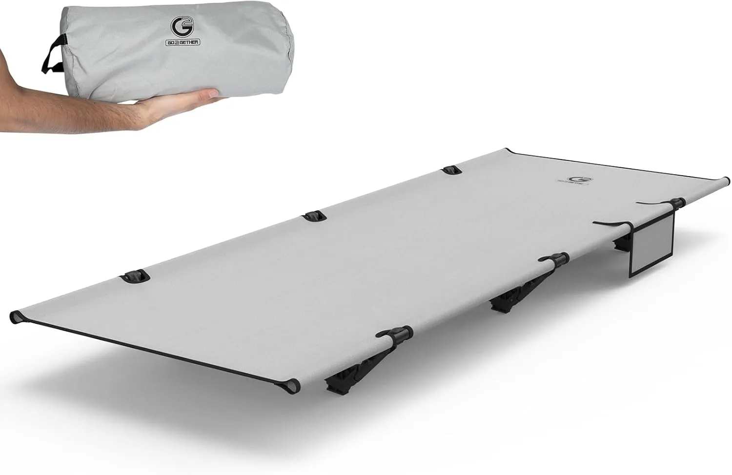 Foldable Camping Cot, Durable Travel Tent Cot, Ultralight for Backpacking, Comes with Storage Bag(Black/Green/Brown) (Grey)