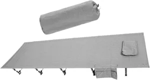 Foldable Camping Cot Outdoor Bed Portable Sleeping Cot Camp Bed for Mountaineering Travel Office Napping Trekking Backpacking, Gray