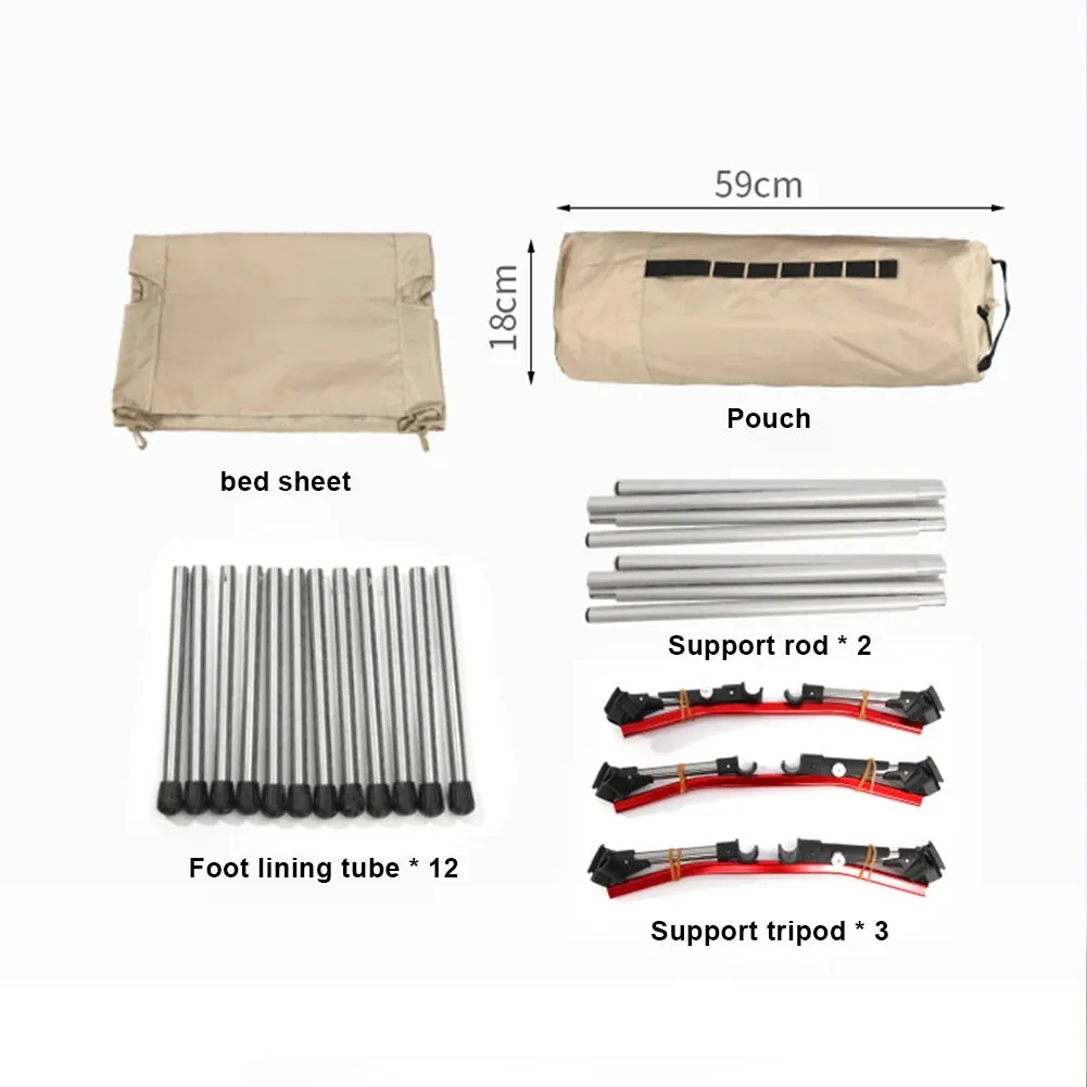 Foldable Camping Cot Portable Folding Lunch Break Bed Comfortable Sleeping Cots Ultralight Outdoor Bed for Adults Kids Travel RV