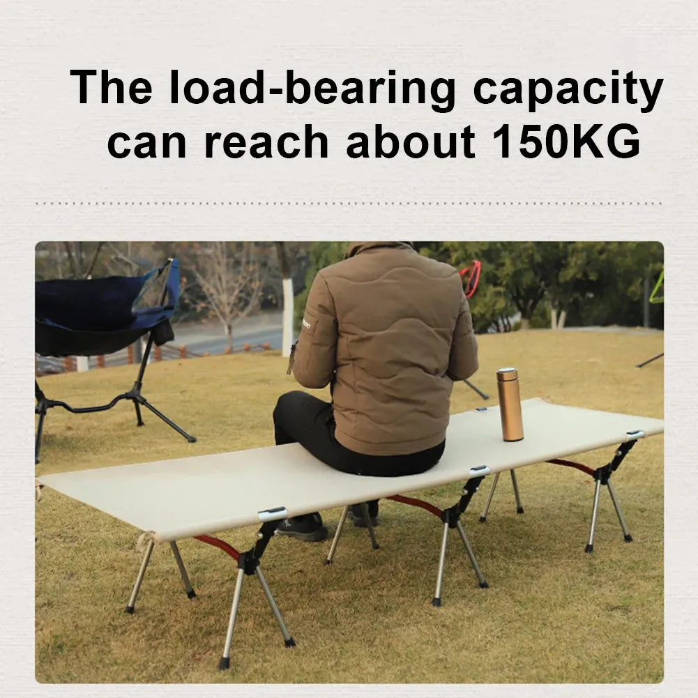 Foldable Camping Cot Portable Folding Lunch Break Bed Comfortable Sleeping Cots Ultralight Outdoor Bed for Adults Kids Travel RV