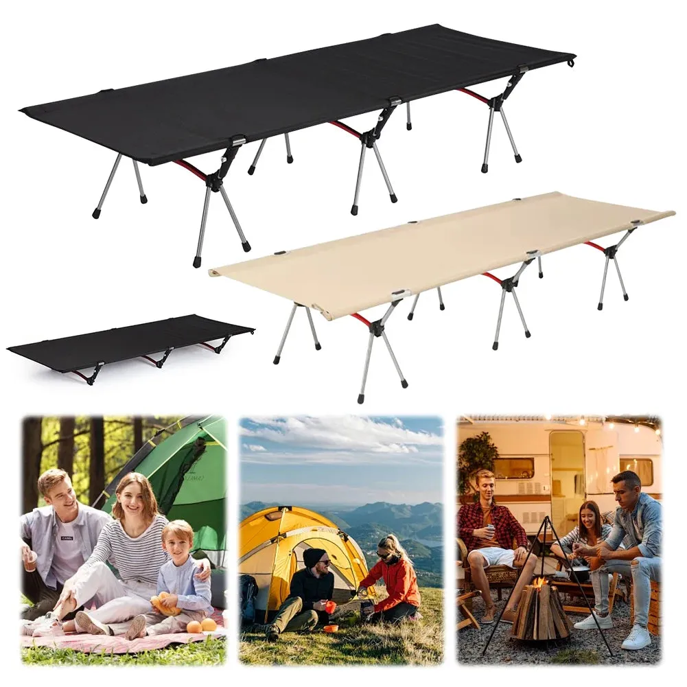 Foldable Camping Cot Portable Folding Lunch Break Bed Comfortable Sleeping Cots Ultralight Outdoor Bed for Adults Kids Travel RV