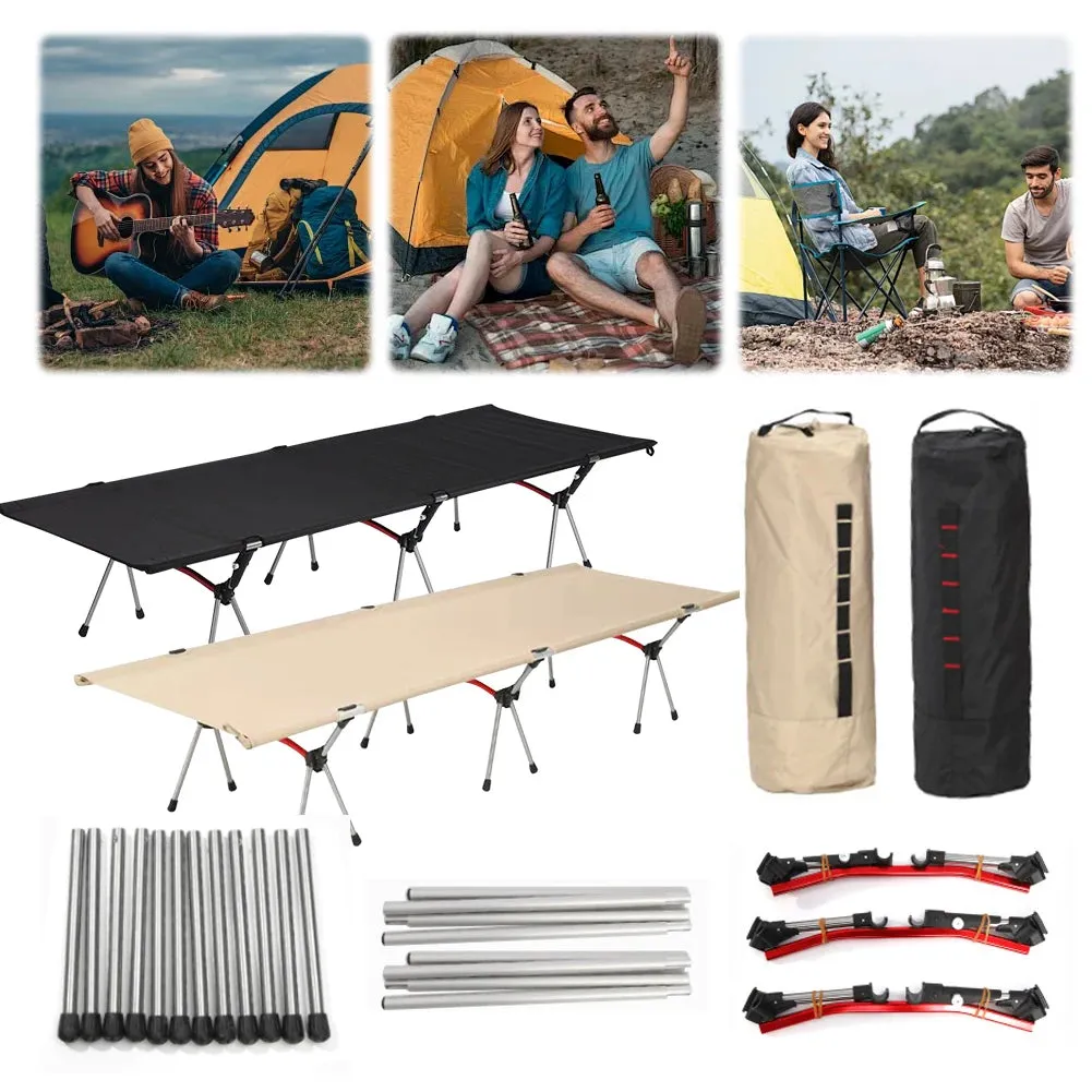 Foldable Camping Cot Portable Folding Lunch Break Bed Comfortable Sleeping Cots Ultralight Outdoor Bed for Adults Kids Travel RV