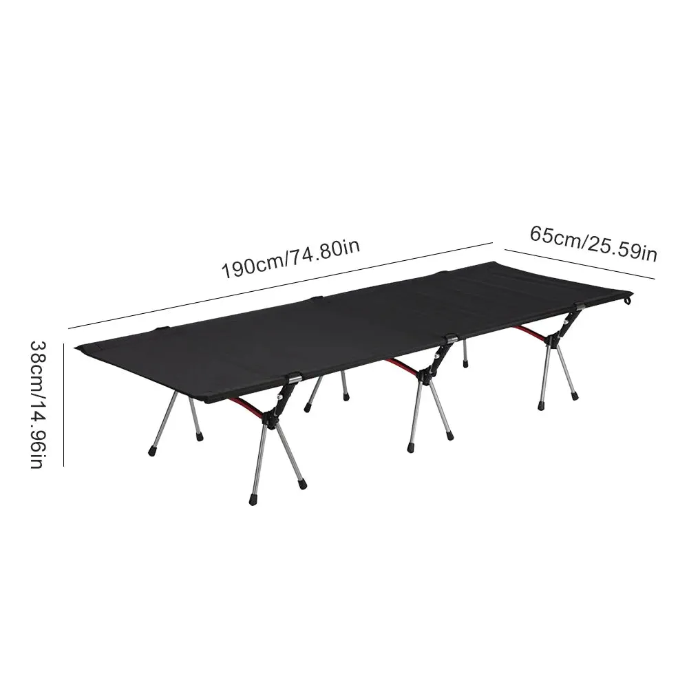 Foldable Camping Cot Portable Folding Lunch Break Bed Comfortable Sleeping Cots Ultralight Outdoor Bed for Adults Kids Travel RV