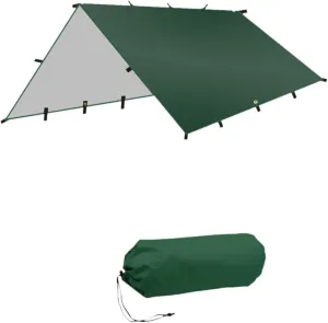 Foldable Camping Tent Tarp Awning Canopy 300x300cm for Hammock Polyester Fabric Accessories with Carrying Bag Waterproof