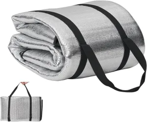 Foldable Insulated Camping Mat Camping Reflective Mat Silver Aluminum Foil Outdoor Foldable Camping Sleeping Mat Moistureproof Aluminum Foil Camping Supplies Picnic Blanket