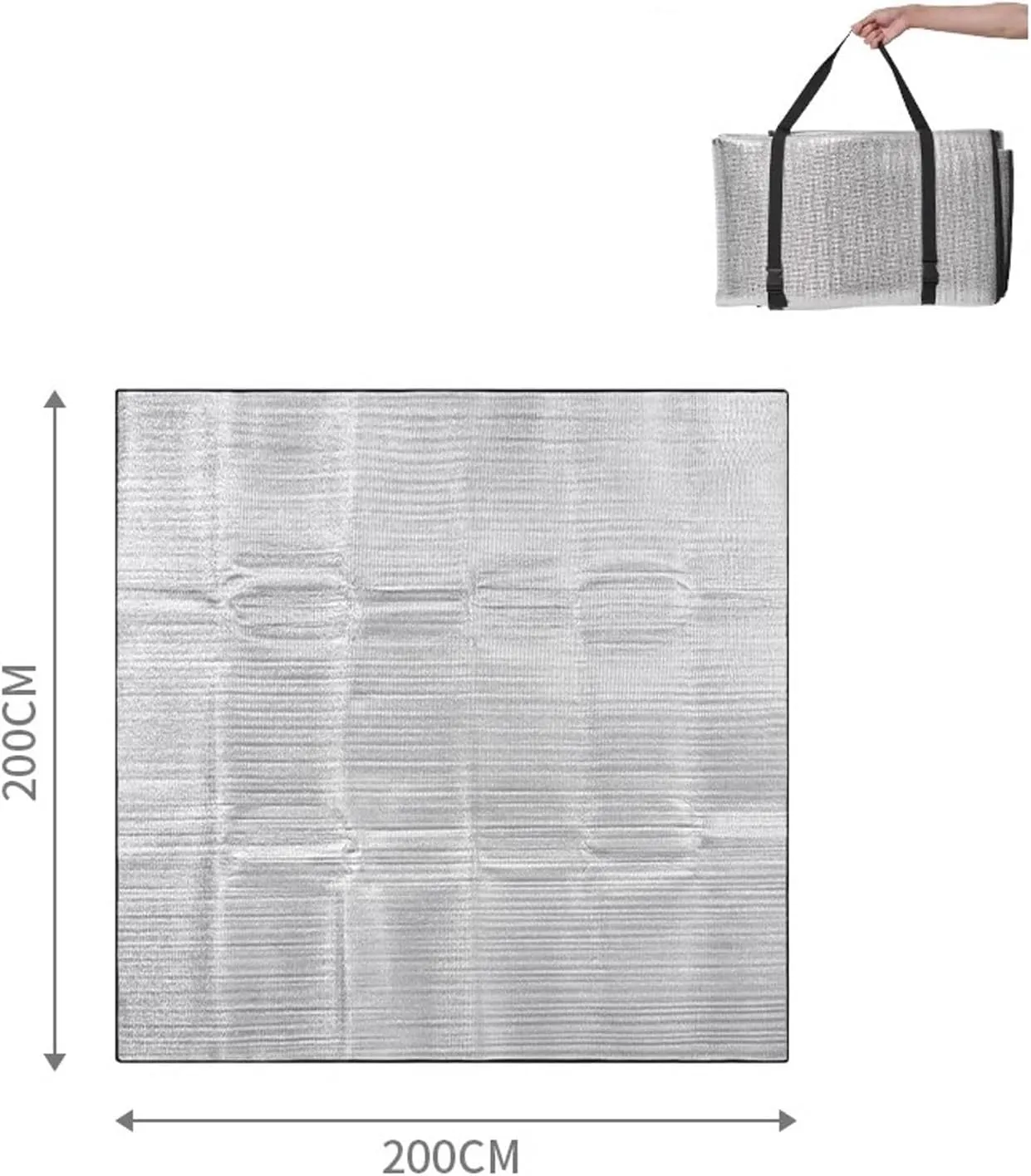 Foldable Insulated Camping Mat Camping Reflective Mat Silver Aluminum Foil Outdoor Foldable Camping Sleeping Mat Moistureproof Aluminum Foil Camping Supplies Picnic Blanket