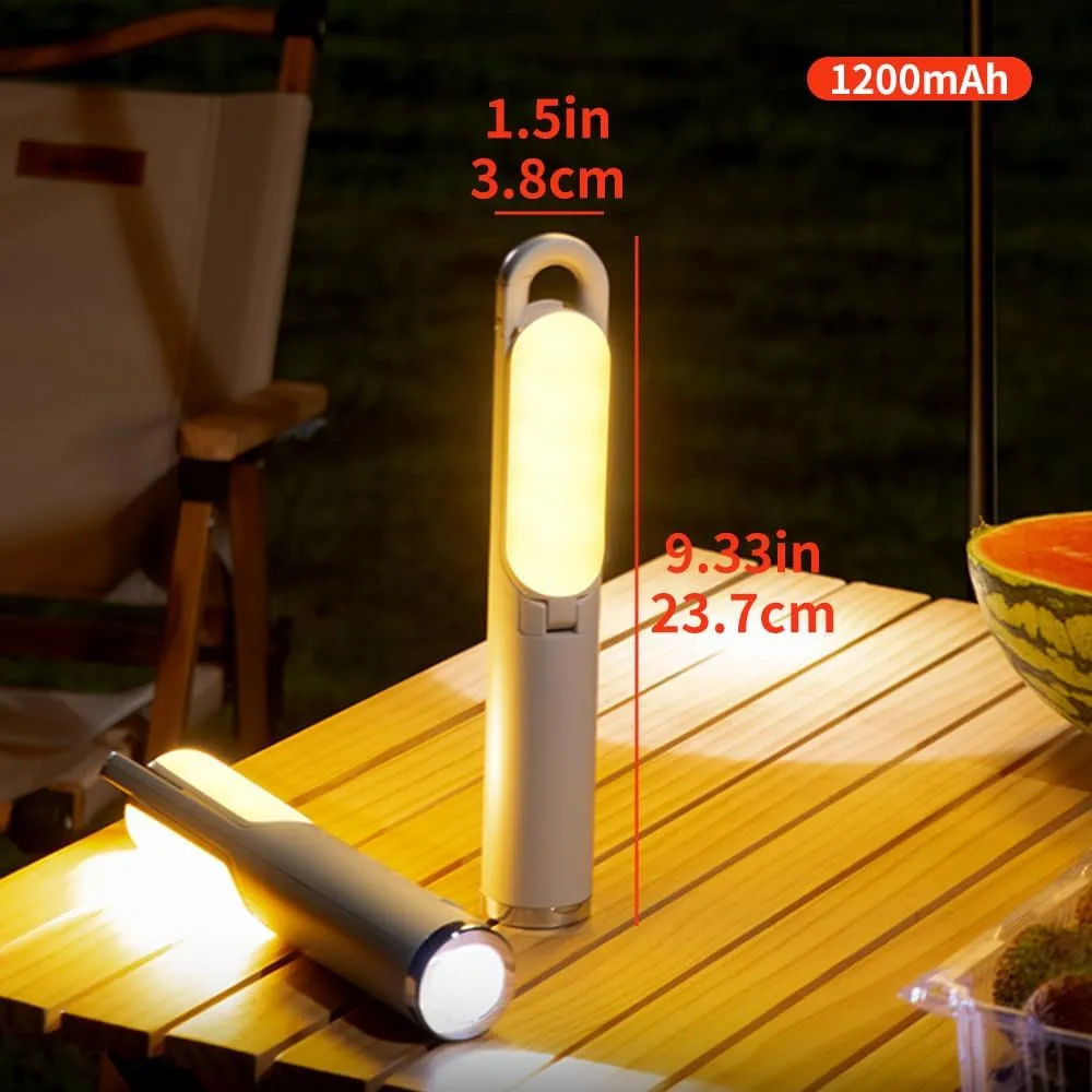 Foldable LED Camping Light Rechargeable Lantern Emergency Light Portable Flashlight Lightweight Hanging Lamp for Home, Outdoor Camping, Hiking, Fishing (Black)