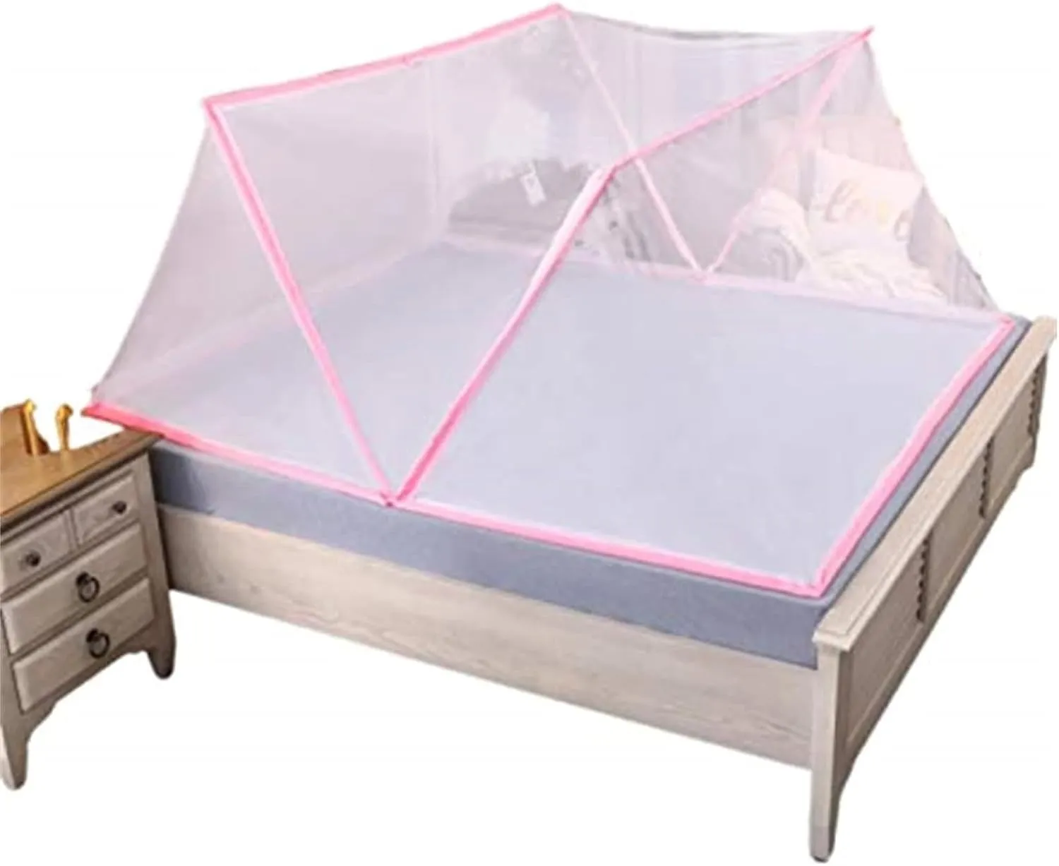 Foldable Mosquito Net Tent, Mosquito Net for Camping, Mosquito Net for Bed, Mosquito Net for Outdoor and Travel/Pink/190 * 100 * 80Cm