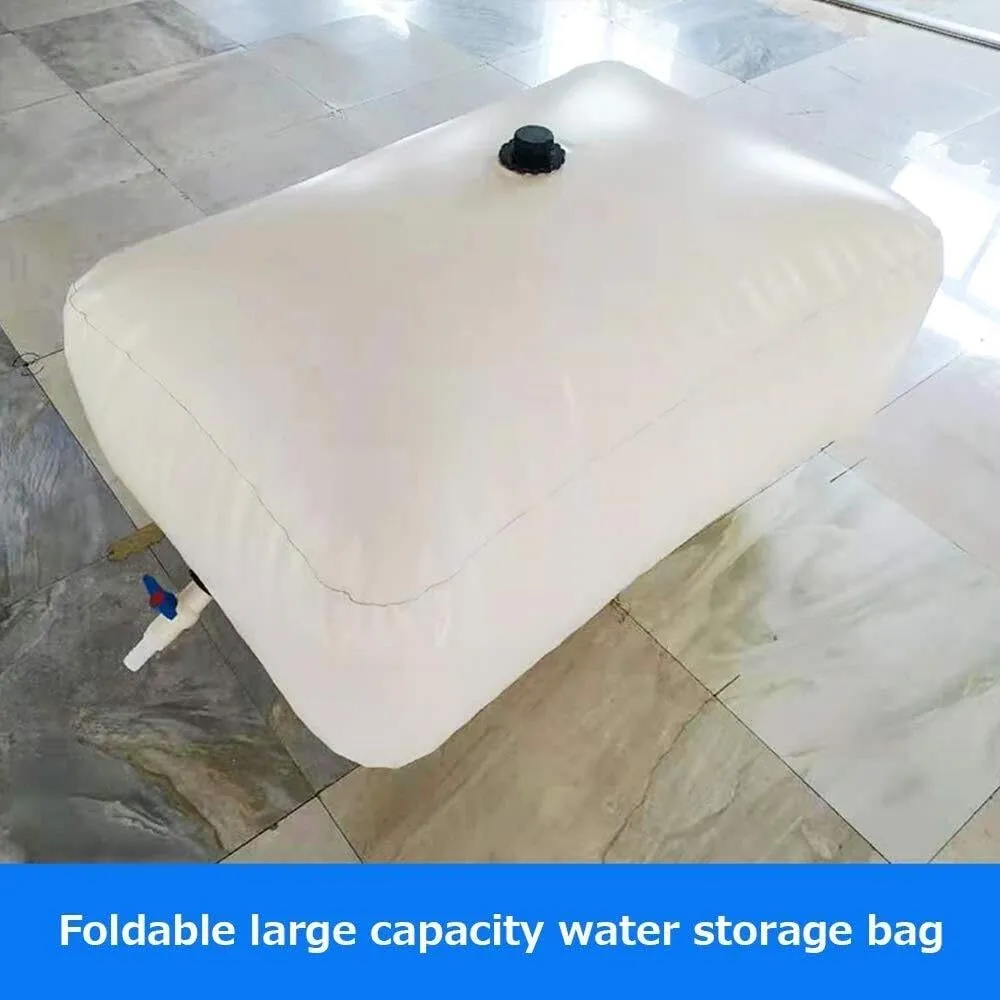 Foldable PVC Rain Barrel Water Tank, Large Capacity Outdoor Water Storage Bag with Faucet for Garden, Irrigation & Emergency Use (384L-2000L)(384L(101gal))