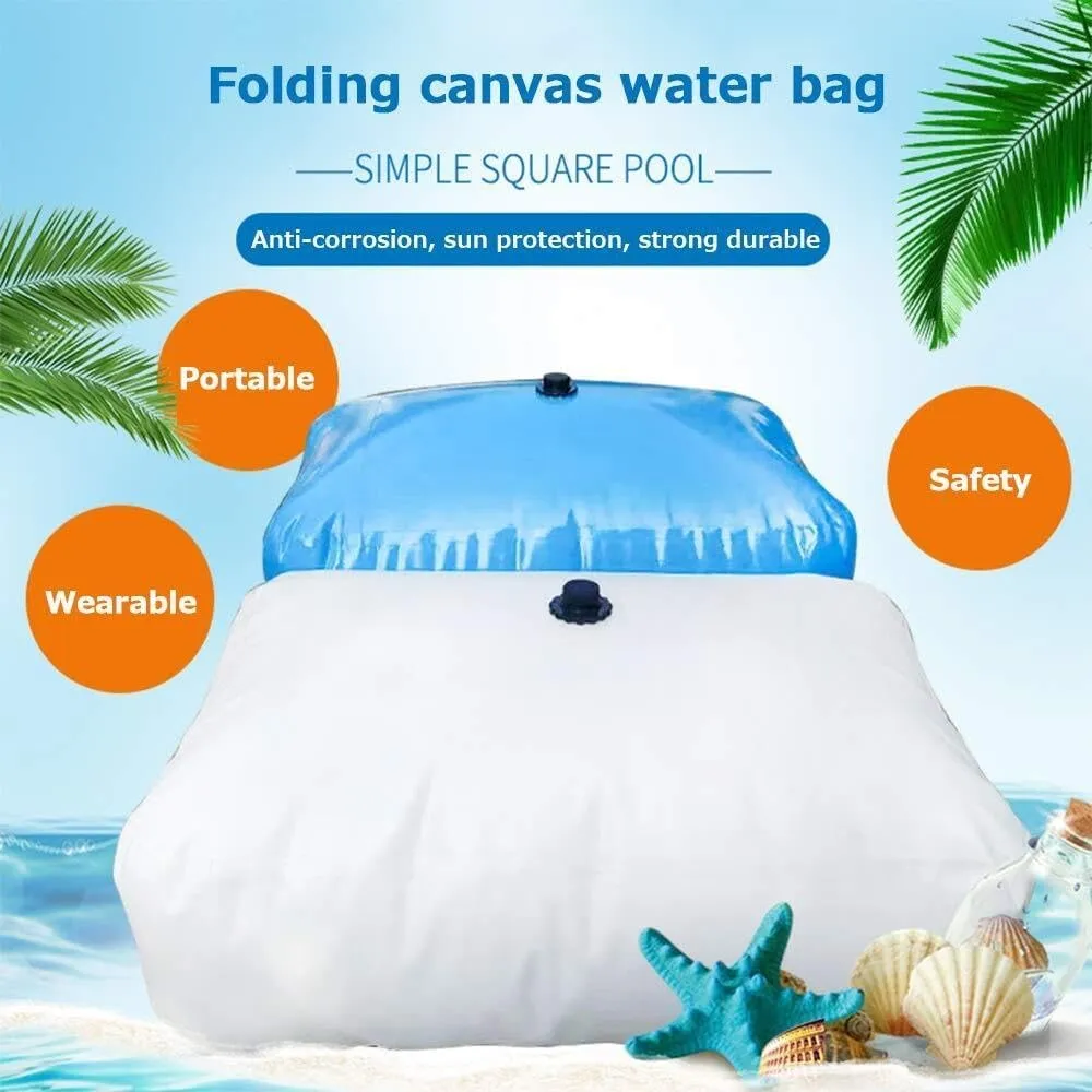 Foldable PVC Rain Barrel Water Tank, Large Capacity Outdoor Water Storage Bag with Faucet for Garden, Irrigation & Emergency Use (384L-2000L)(384L(101gal))