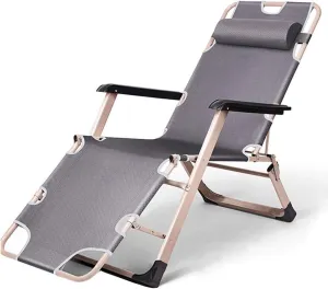 Foldable Recliner Chair Armrest Folding Chair Office Chair Adjustable Load-Bearing Strong Breathable Non-Slip Durable Lounge Chair (C)