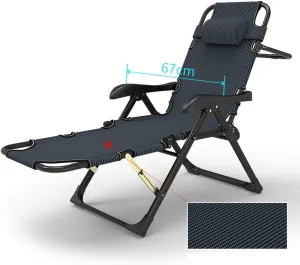 Foldable Recliner Chair Outdoor Folding Chair Reclining Multifunction Breathable Fabric Multi-Range Adjustment Free Installation Office Chair